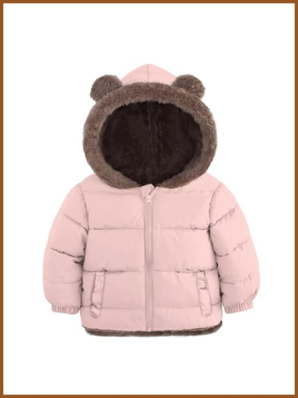 Toddler Puffer Jacket Hooded Bear Ear Winter Coat 6M-5T